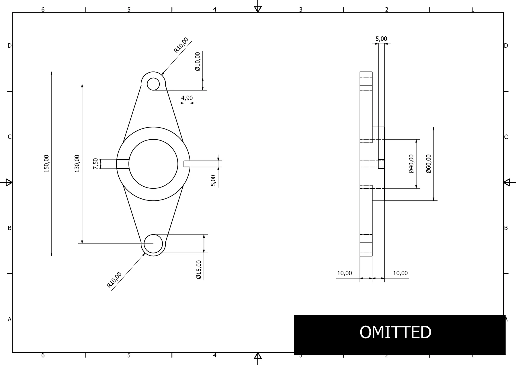 Redacted customer engineering drawing before manufacturing-readiness review